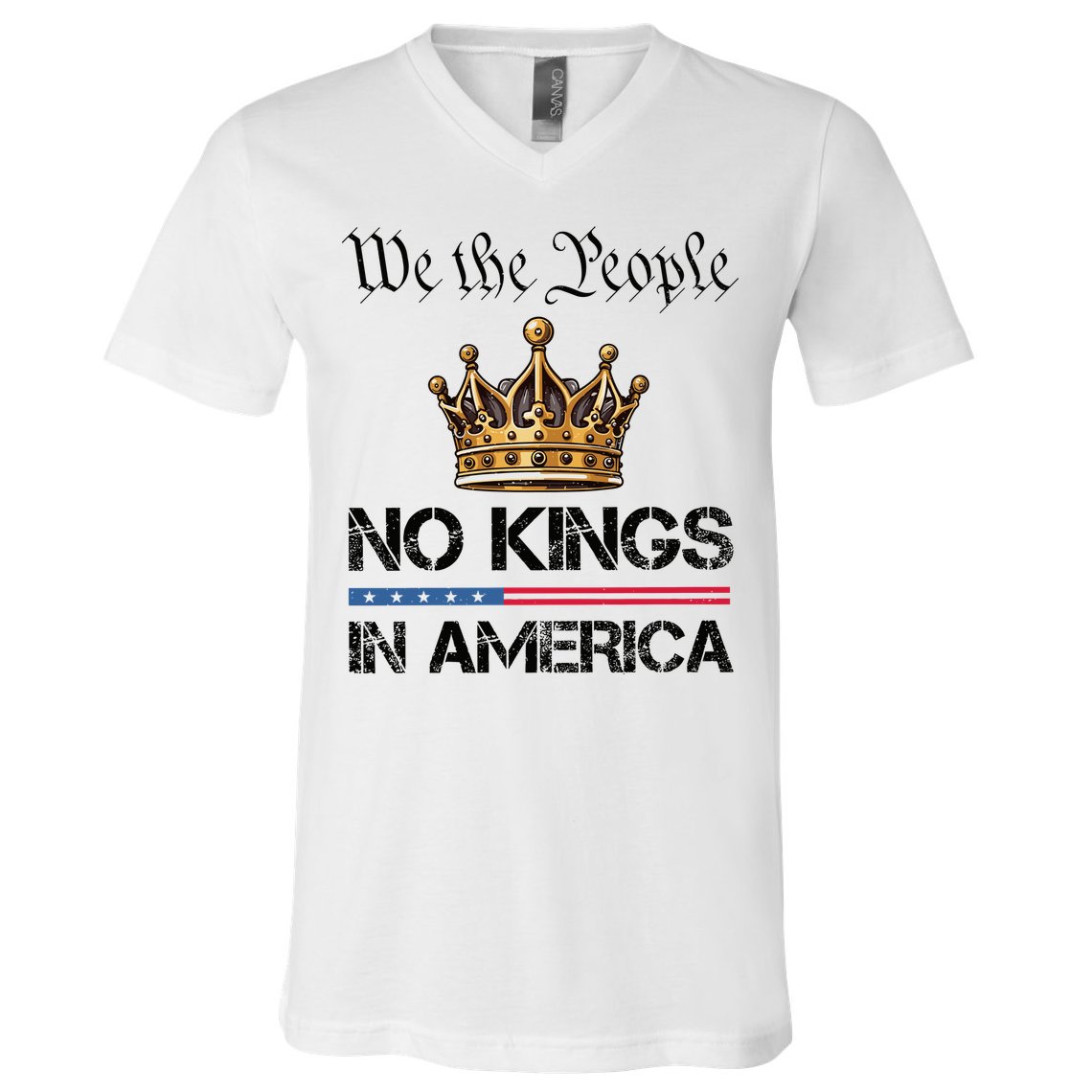  No Kings in America Liberal Resist  V-Neck T-Shirt