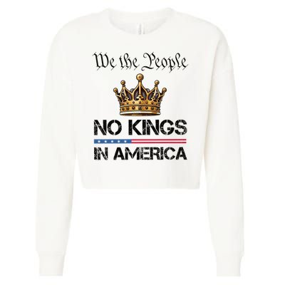  No Kings in America Liberal Resist  Cropped Pullover Crew