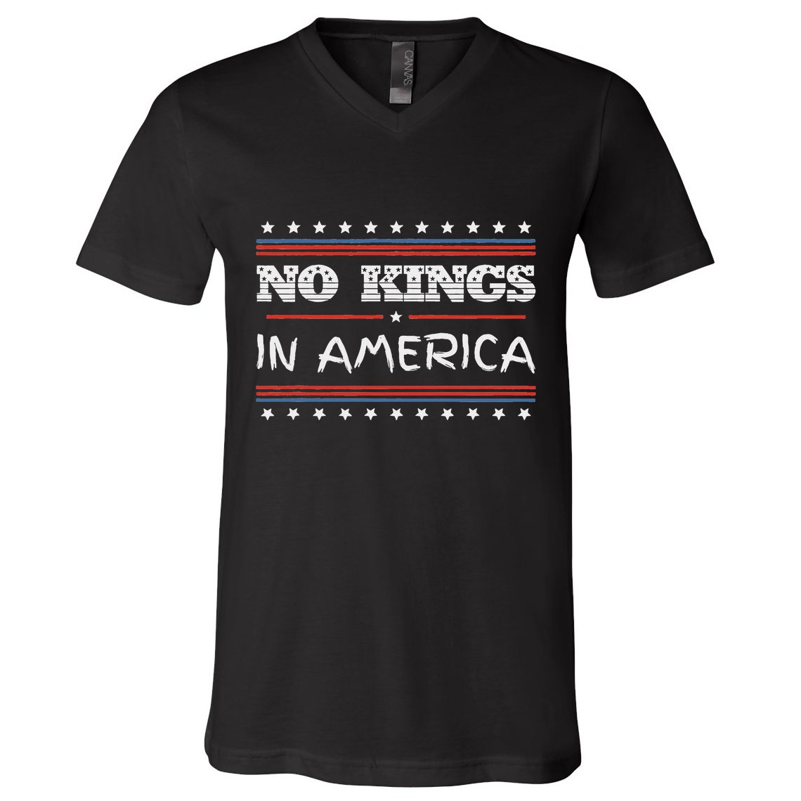 No Kings In America Save Democracy I Dissent Anti Trump Flag V-Neck T-Shirt