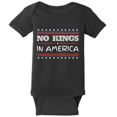 No Kings In America Save Democracy I Dissent Anti Trump Flag Baby Bodysuit