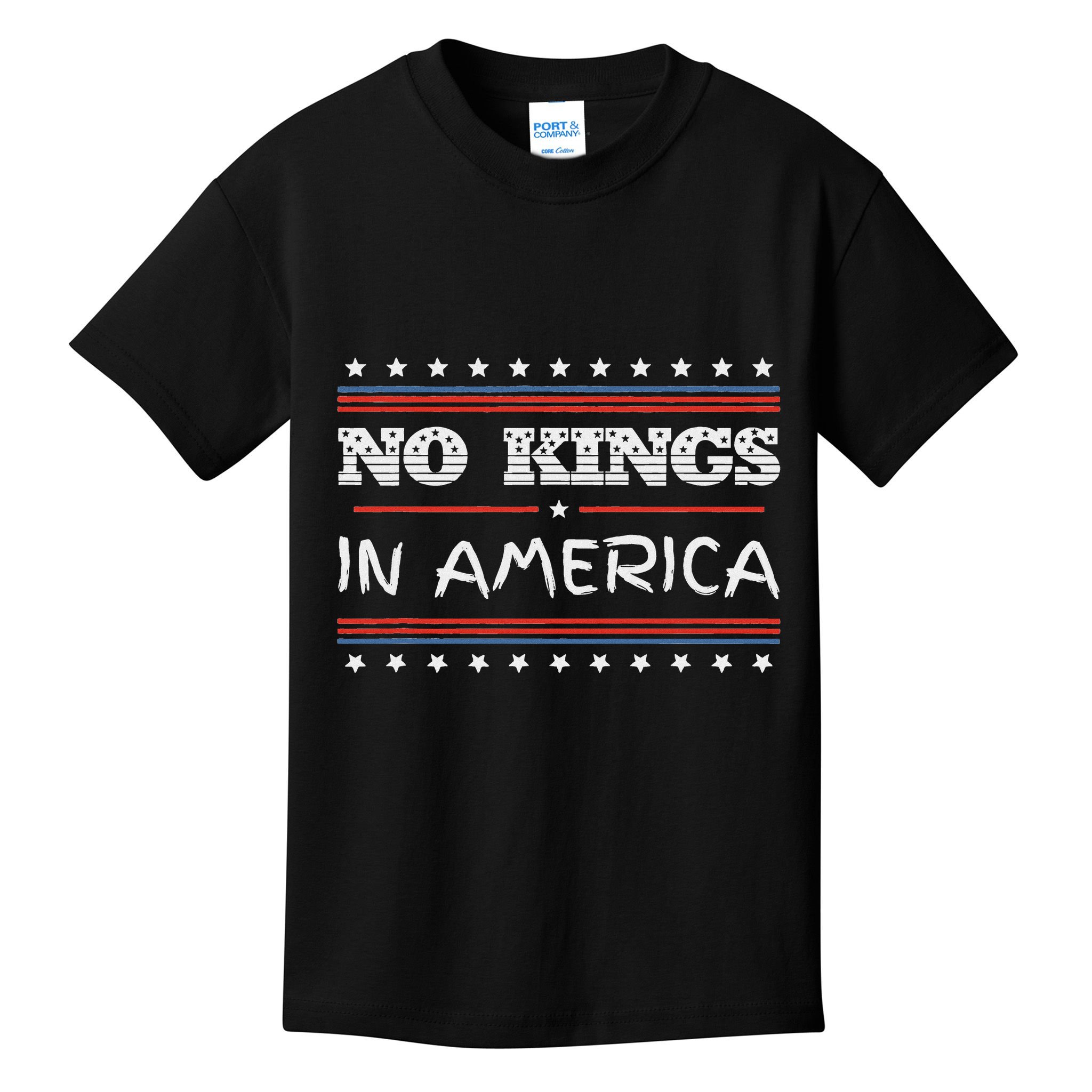 No Kings In America Save Democracy I Dissent Anti Trump Flag Kids T-Shirt