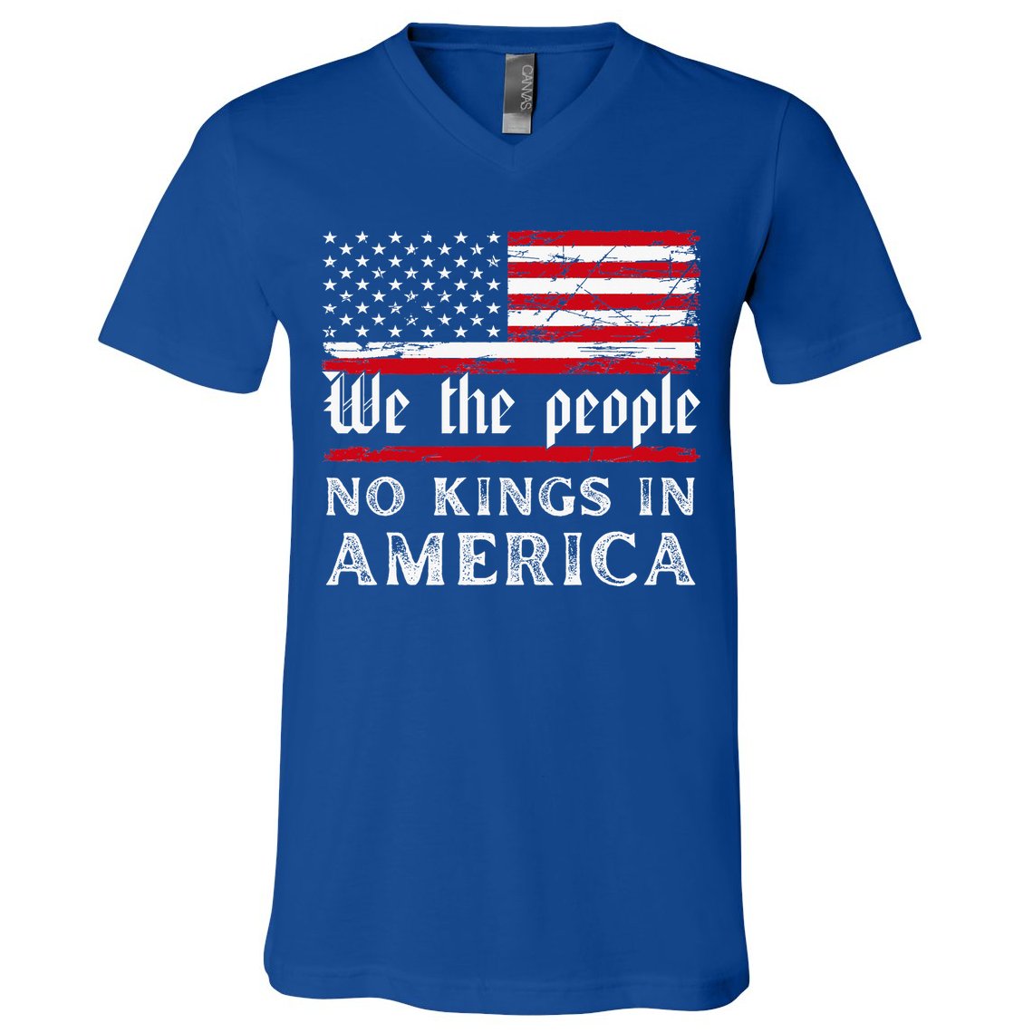 No Kings In America We The People V-Neck T-Shirt
