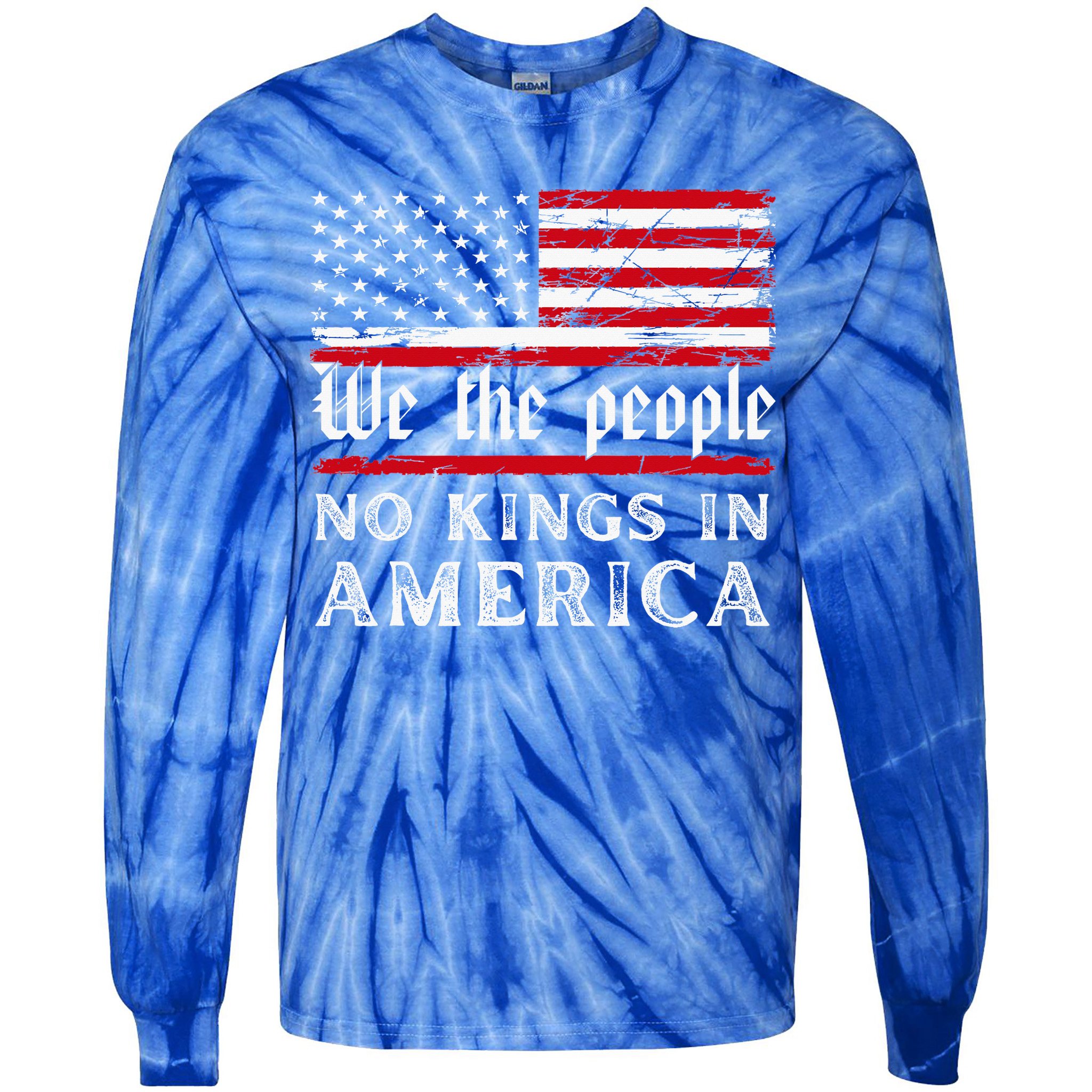 No Kings In America We The People Tie-Dye Long Sleeve Shirt