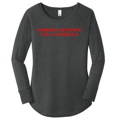 Nobody Knows Im A Lesbian Aesthetic Women's Perfect Tri Tunic Long Sleeve Shirt