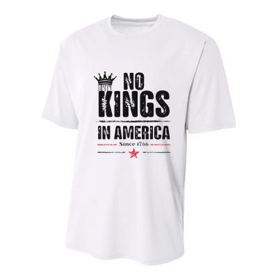 No Kings In America Since 1776 Youth Performance Sprint T-Shirt