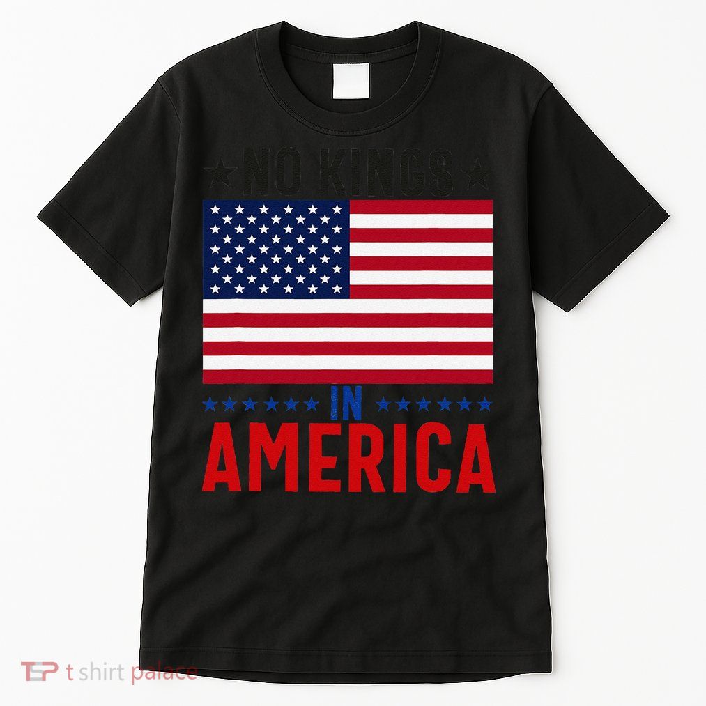 No Kings In America Flag Protest Save Democracy Tall T-Shirt