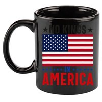 No Kings In America Flag Protest Save Democracy 11oz C Handle Ceramic Mug