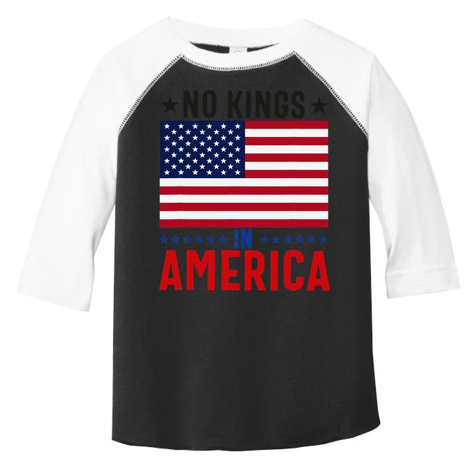 No Kings In America Flag Protest Save Democracy Toddler Fine Jersey T-Shirt