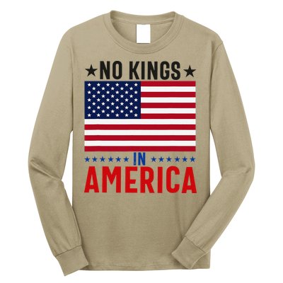 No Kings In America Flag Protest Save Democracy Long Sleeve Shirt