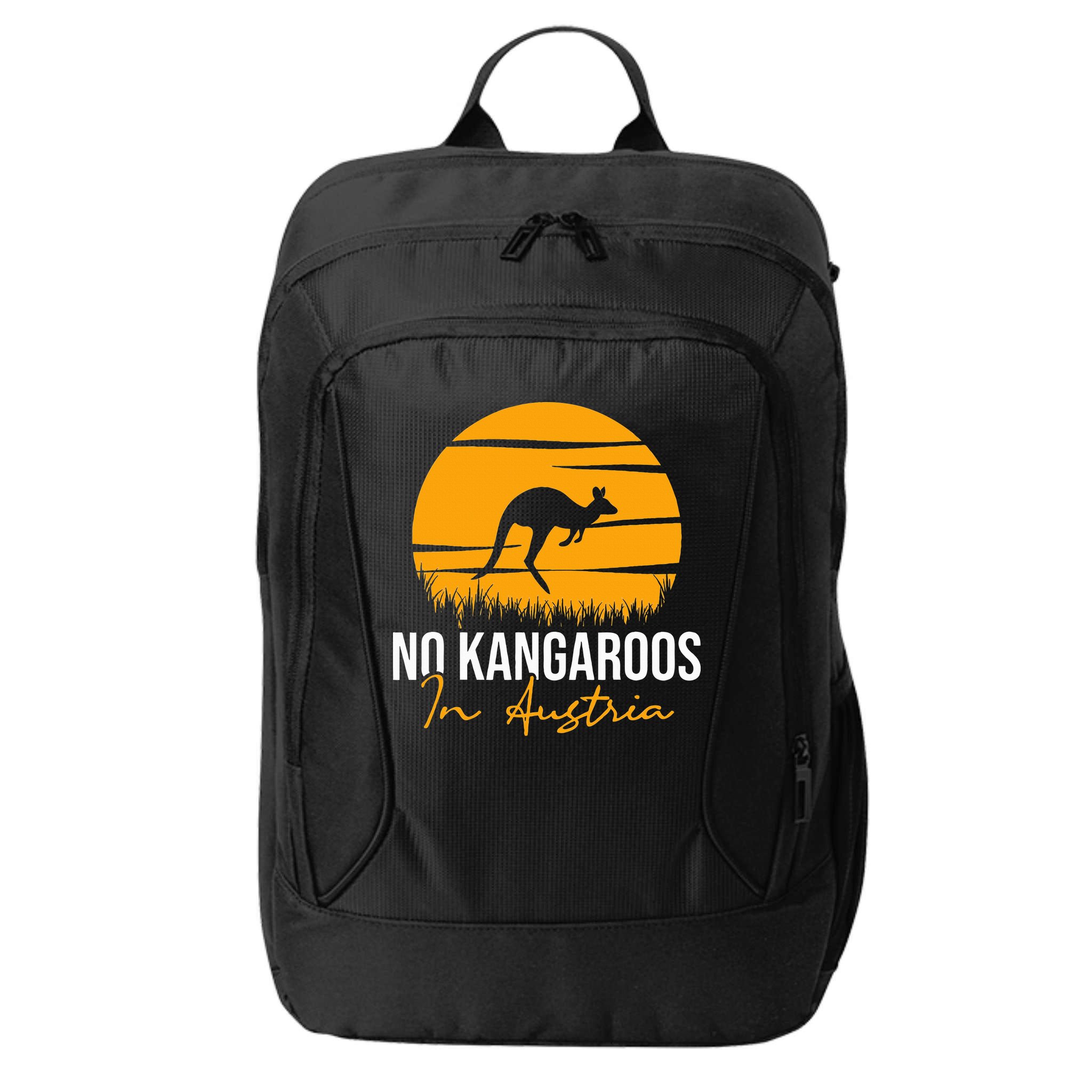 No Kangaroos In Austria Kangaroo Animal Lover Wildlife City Backpack