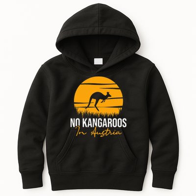 No Kangaroos In Austria Kangaroo Animal Lover Wildlife Kids Hoodie