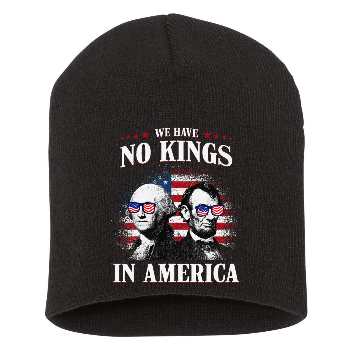 No Kings In America Democracy United States Independence Usa Short Acrylic Beanie