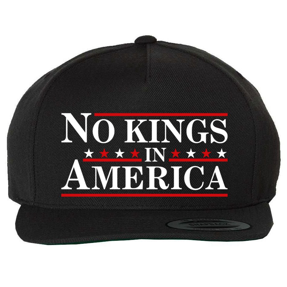 No Kings In America Wool Snapback Cap