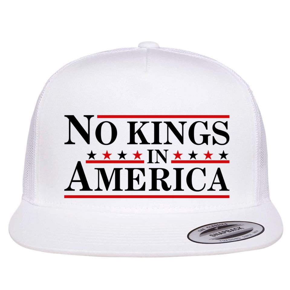 No Kings In America Flat Bill Trucker Hat