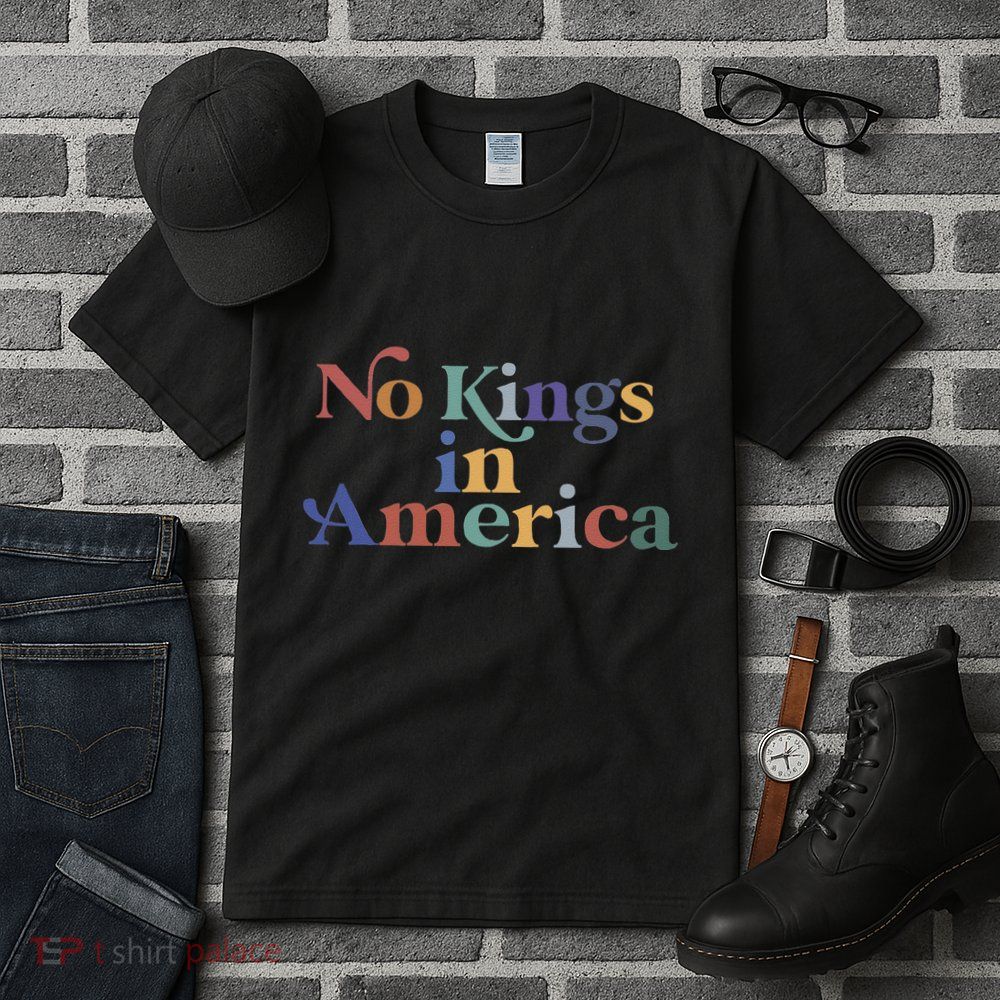 No Kings In America Flag Protest Save Democracy Tall T-Shirt