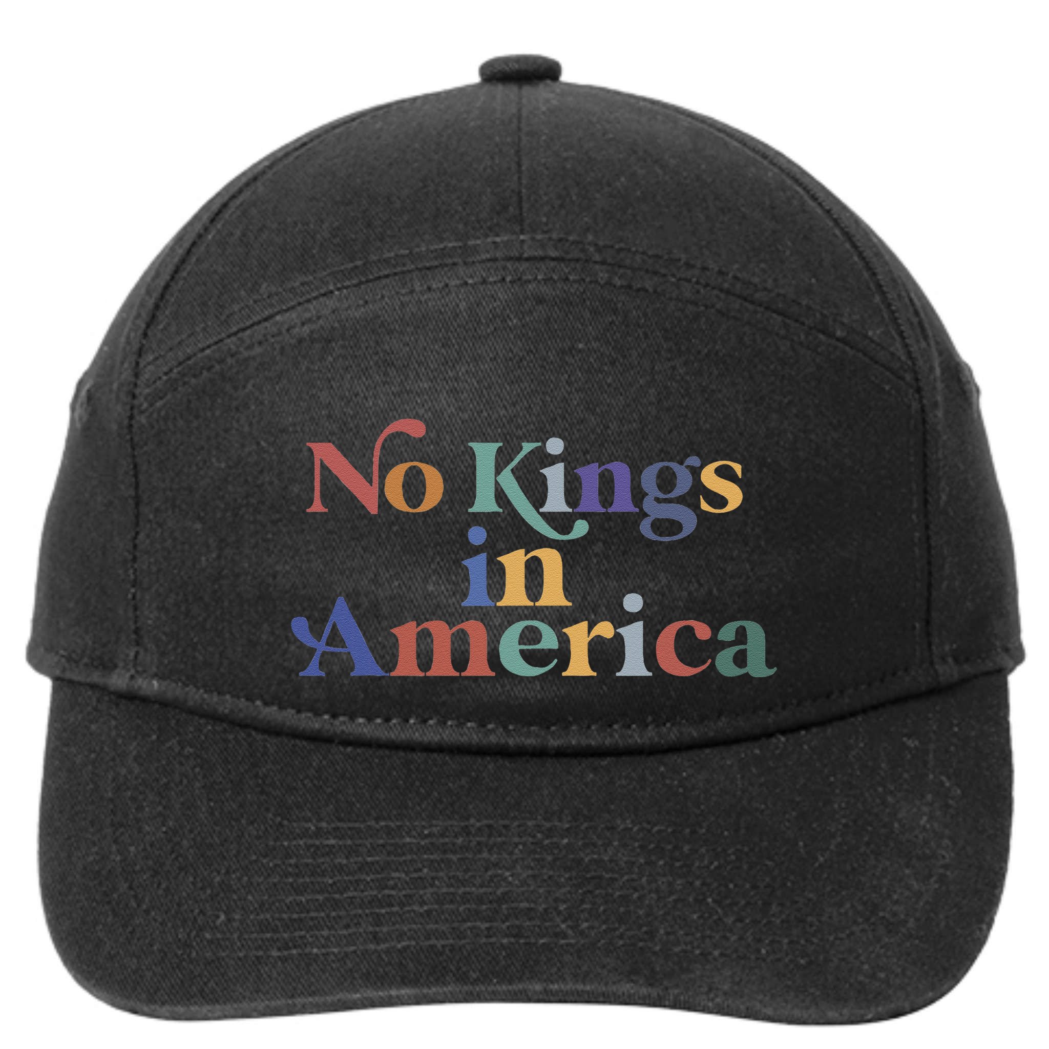 No Kings In America Flag Protest Save Democracy 7-Panel Snapback Hat