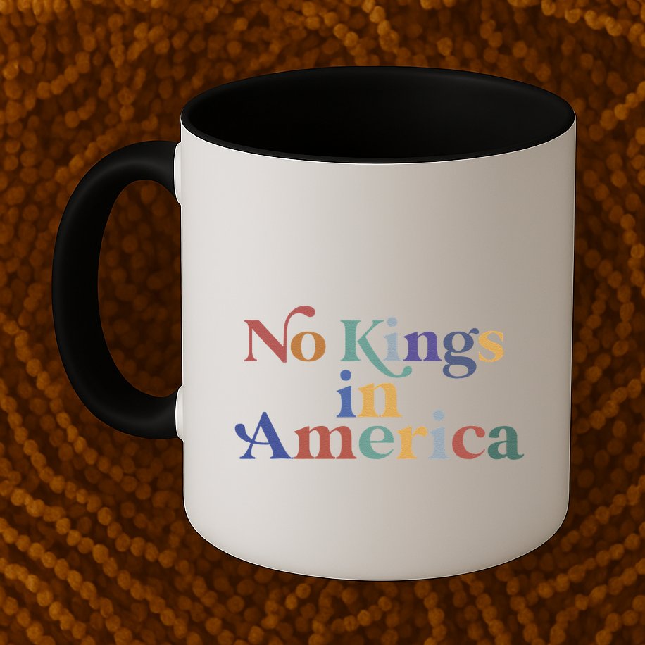 No Kings In America Flag Protest Save Democracy Mug