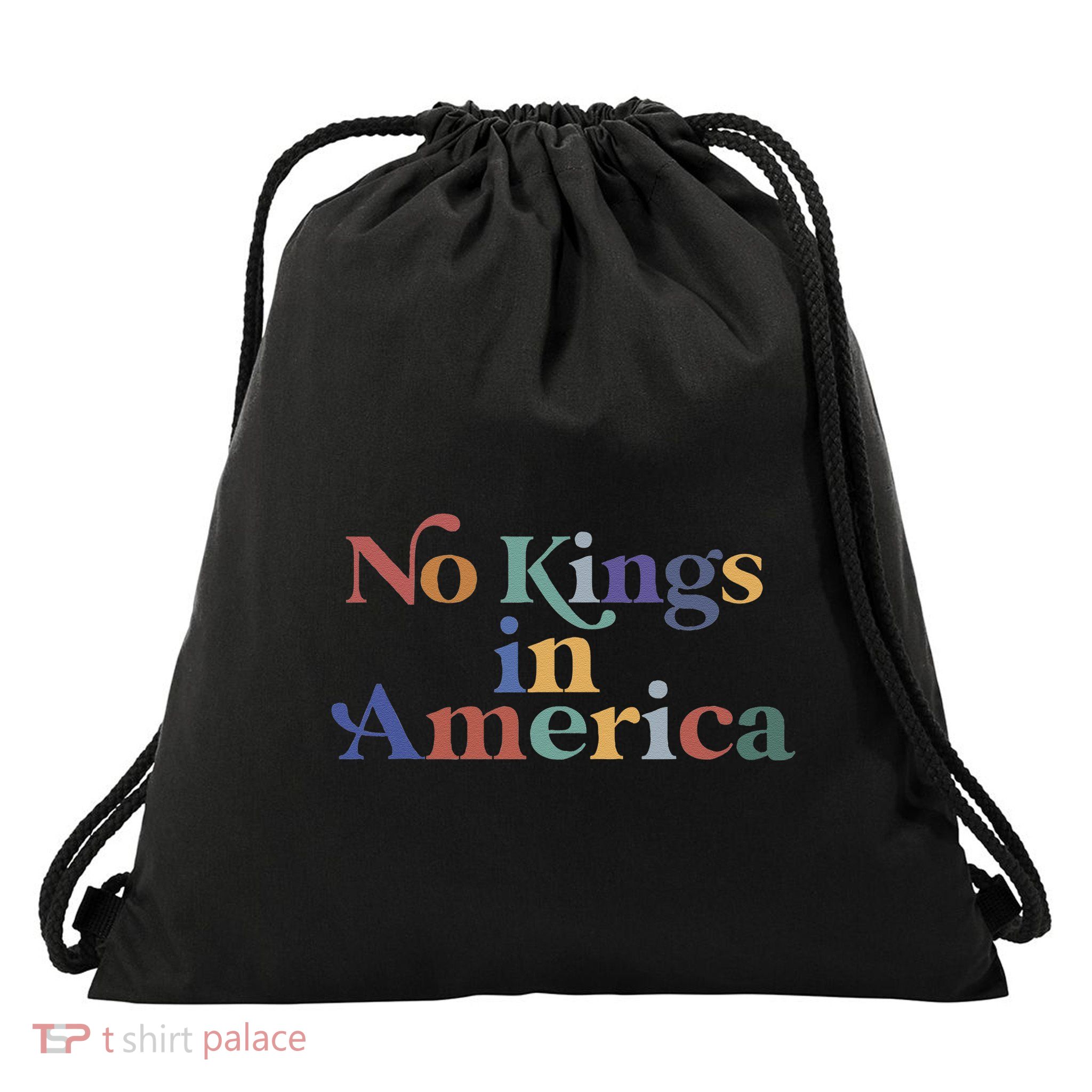 No Kings In America Flag Protest Save Democracy Drawstring Bag