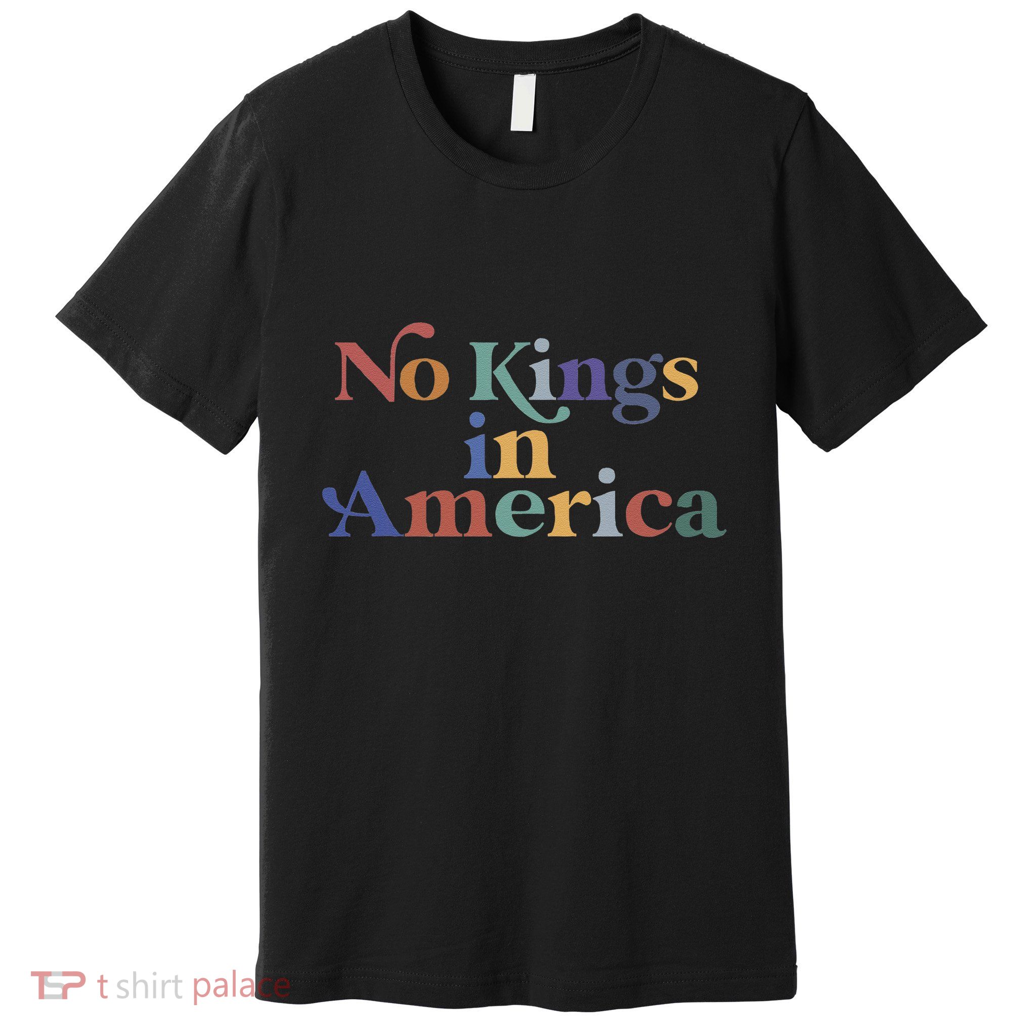 No Kings In America Flag Protest Save Democracy Premium T-Shirt