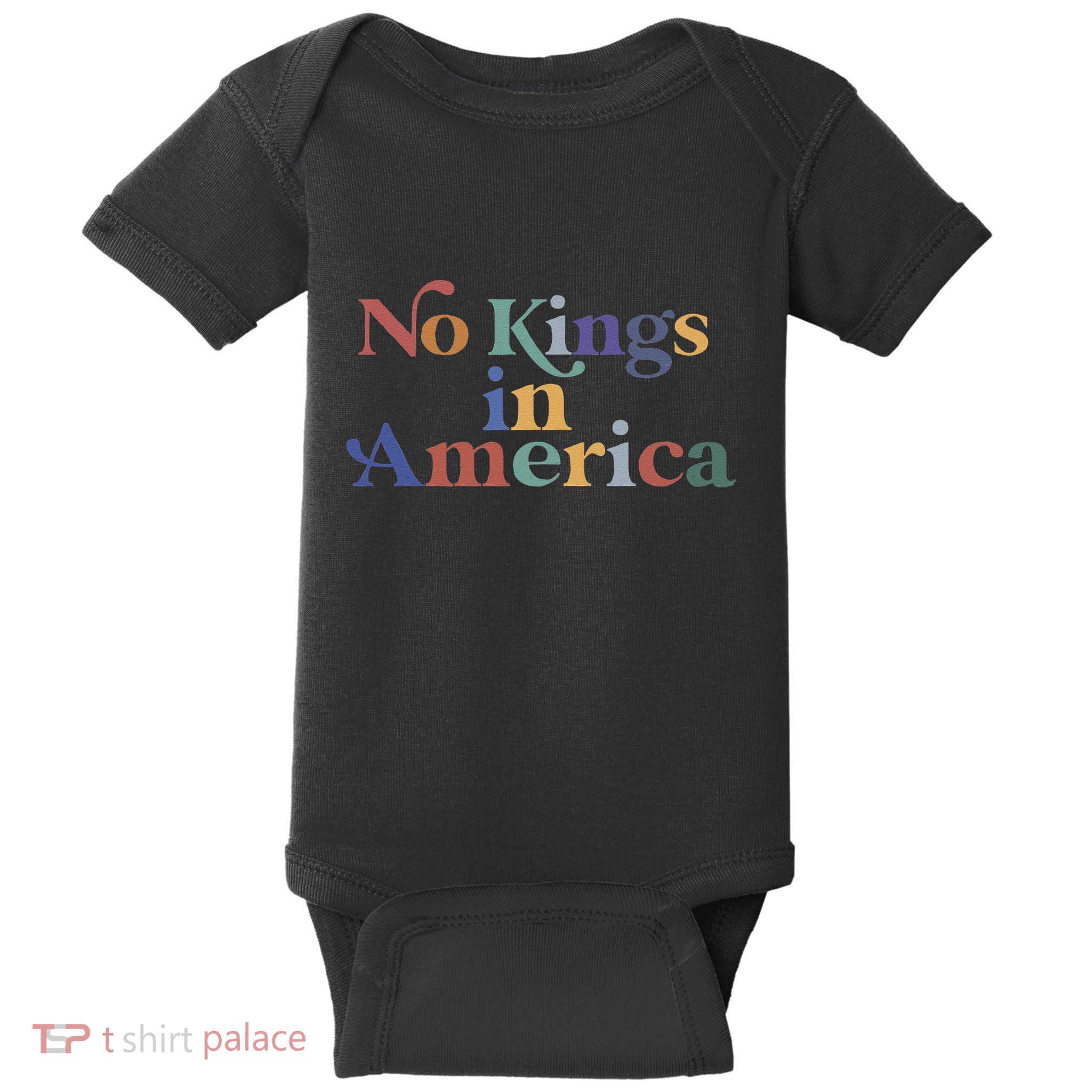 No Kings In America Flag Protest Save Democracy Baby Bodysuit