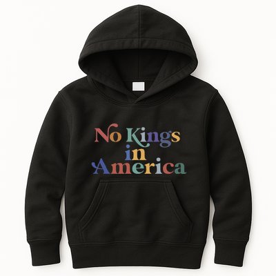 No Kings In America Flag Protest Save Democracy Kids Hoodie