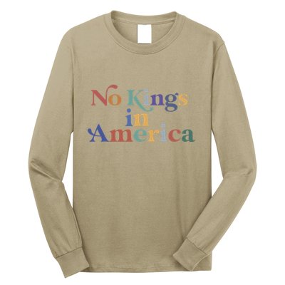 No Kings In America Flag Protest Save Democracy Long Sleeve Shirt
