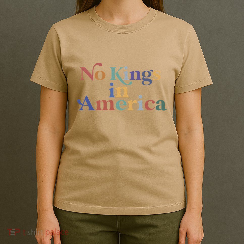 No Kings In America Flag Protest Save Democracy T-Shirt