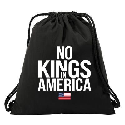 No Kings In America Drawstring Bag