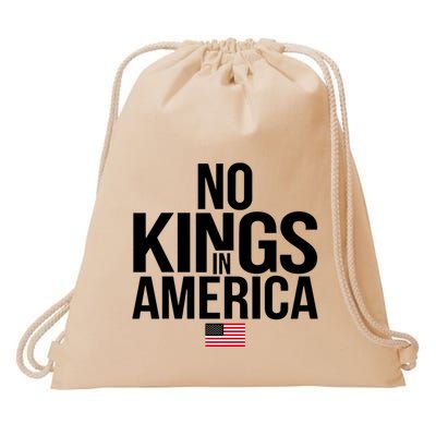 No Kings In America Drawstring Bag