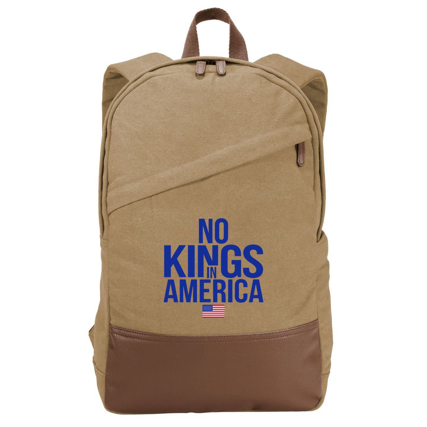 No Kings In America Cotton Canvas Backpack