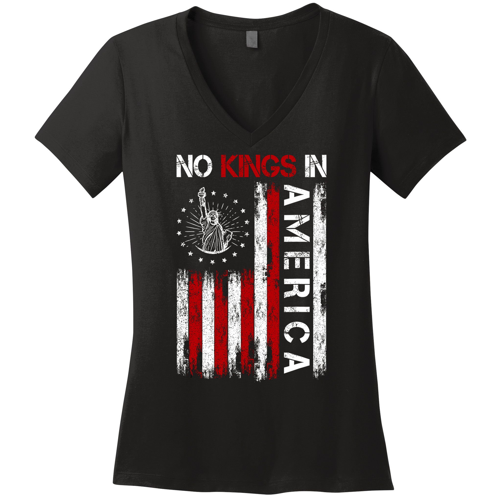No Kings In America Women's V-Neck T-Shirt