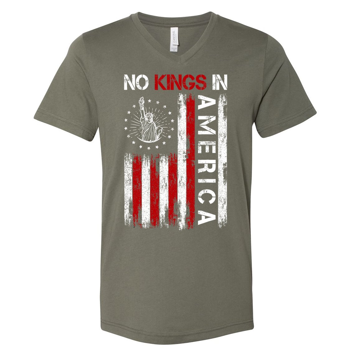 No Kings In America V-Neck T-Shirt