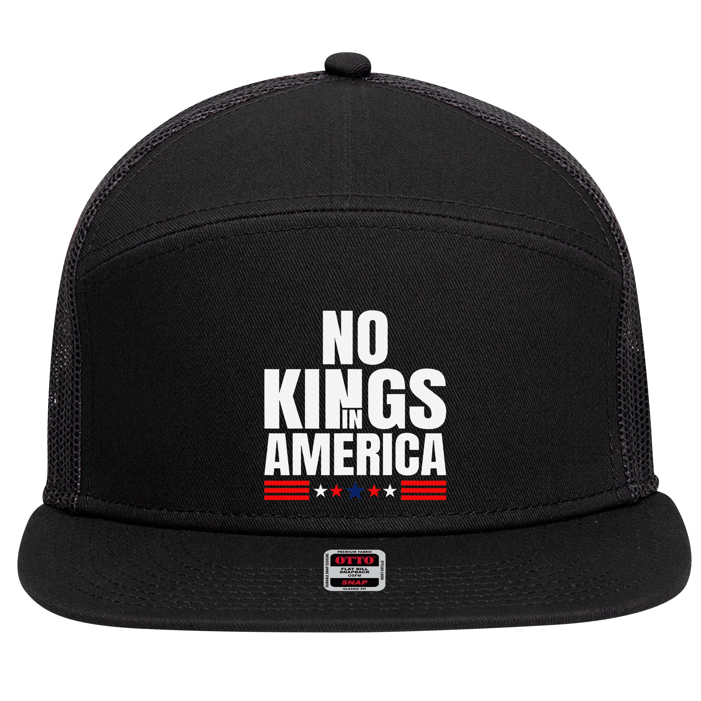 No Kings In America Court Ruling Protest Save Democracy Usa 7 Panel Mesh Trucker Snapback Hat