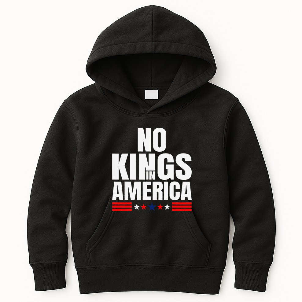 No Kings In America Court Ruling Protest Save Democracy Usa Kids Hoodie