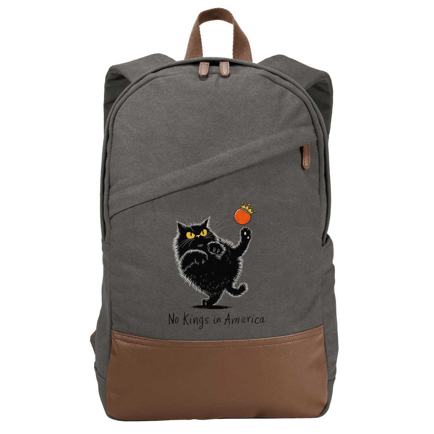 No Kings In America We The People Political Cotton Canvas Backpack
