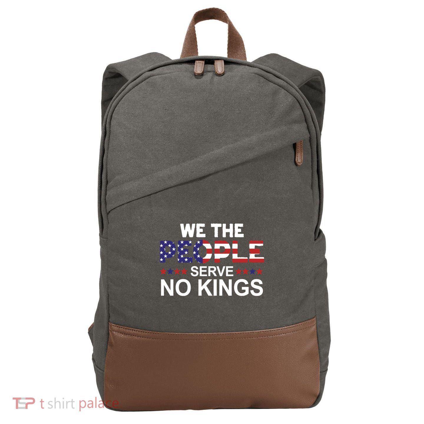 No Kings In America, Democracy, We The People Cotton Canvas Backpack