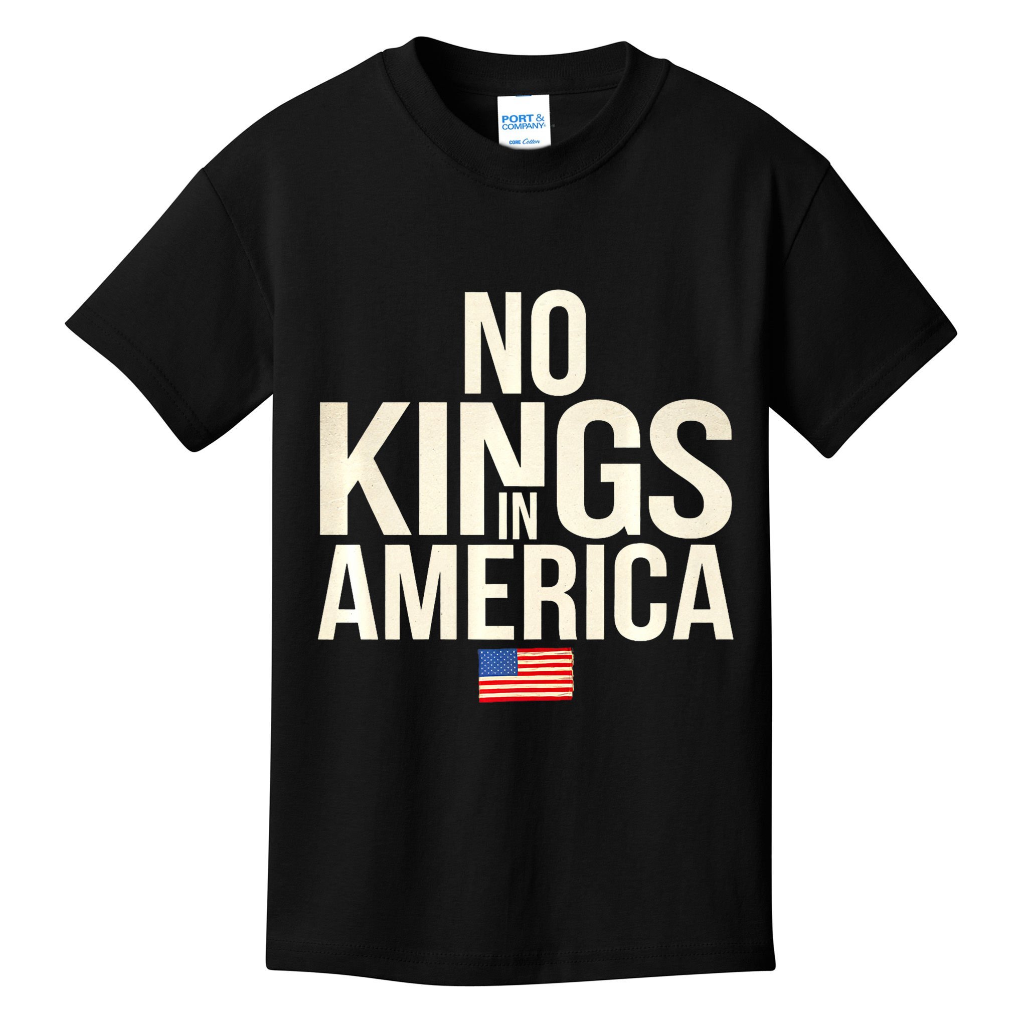 No Kings In America Democracy United States Independence Kids T-Shirt