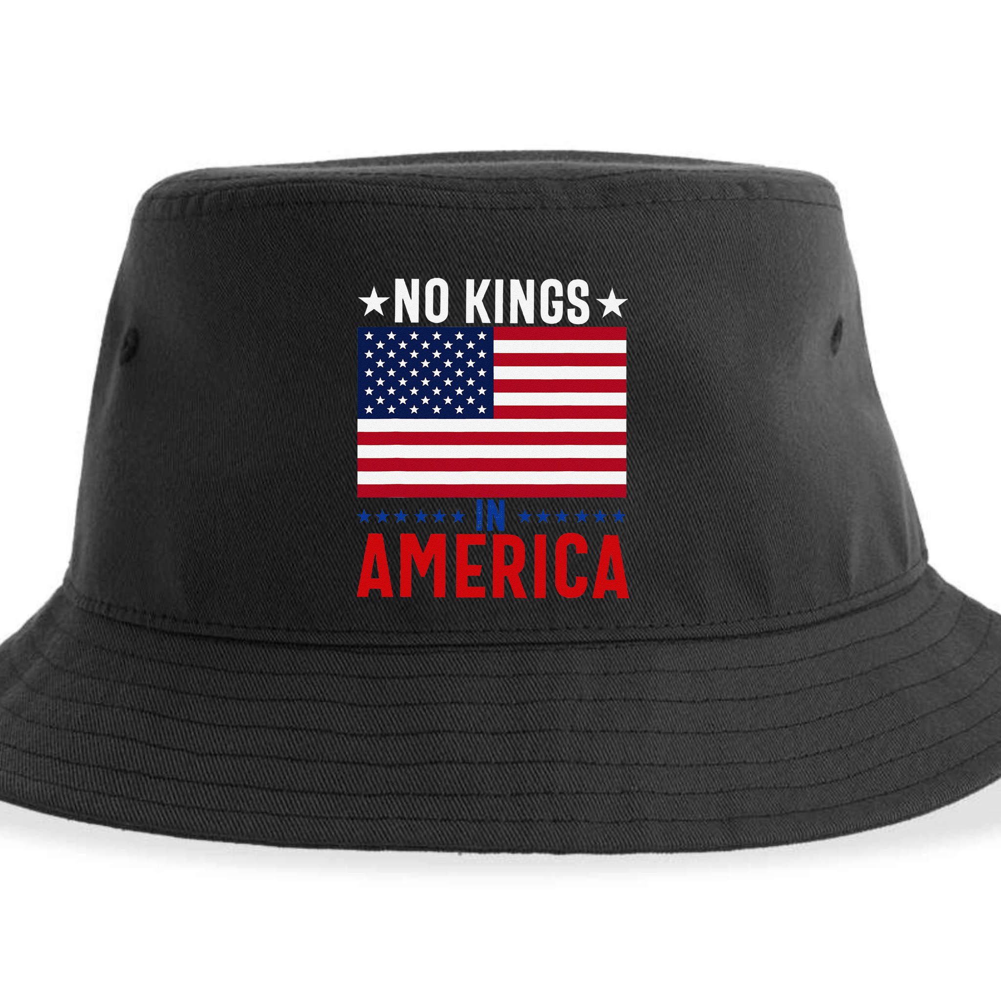 No Kings In America Flag Protest Save Democracy Sustainable Bucket Hat
