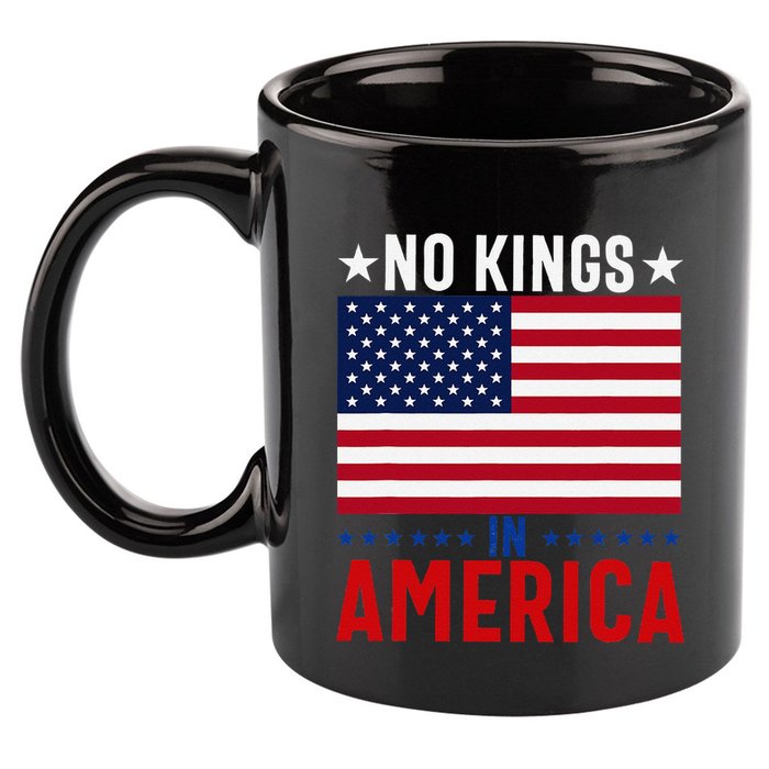 No Kings In America Flag Protest Save Democracy 11oz C Handle Ceramic Mug