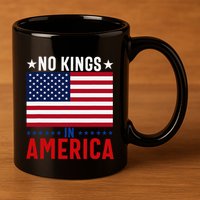 No Kings In America Flag Protest Save Democracy 11oz C Handle Ceramic Mug