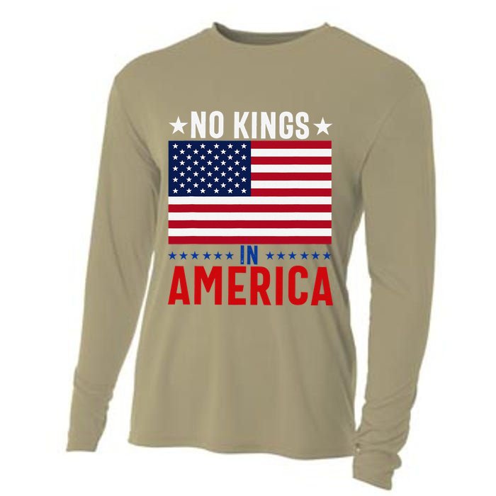 No Kings In America Flag Protest Save Democracy Cooling Performance Long Sleeve Crew
