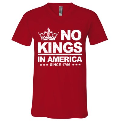 No Kings In America Vintage Democracy Since 1776 V-Neck T-Shirt