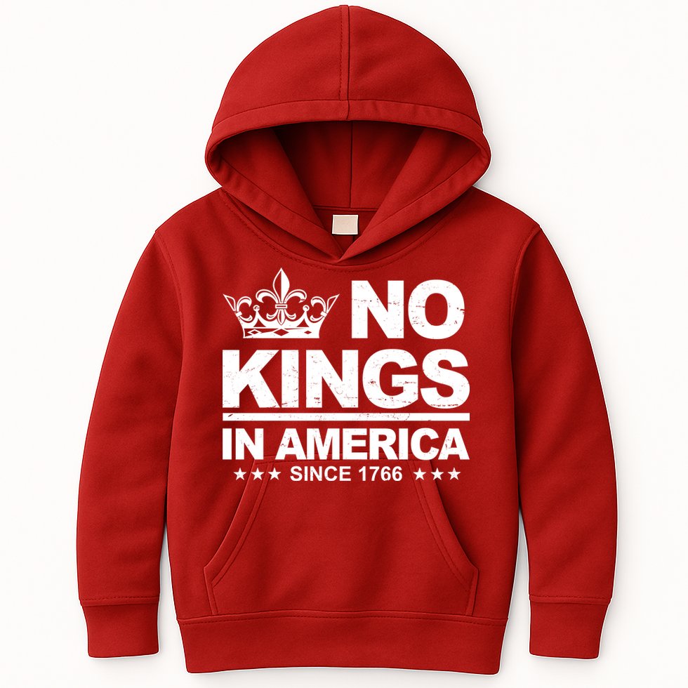No Kings In America Vintage Democracy Since 1776 Kids Hoodie