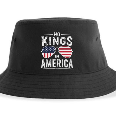 No Kings In America Sunglasses Us Flag Funny Anti Trump Sustainable Bucket Hat