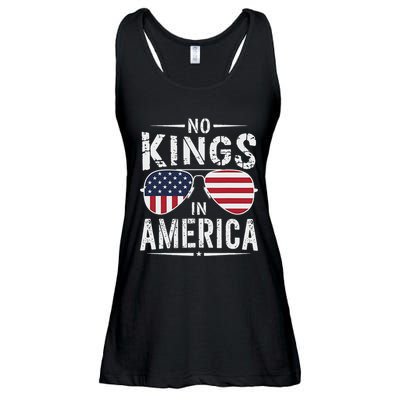 No Kings In America Sunglasses Us Flag Funny Anti Trump Ladies Essential Flowy Tank