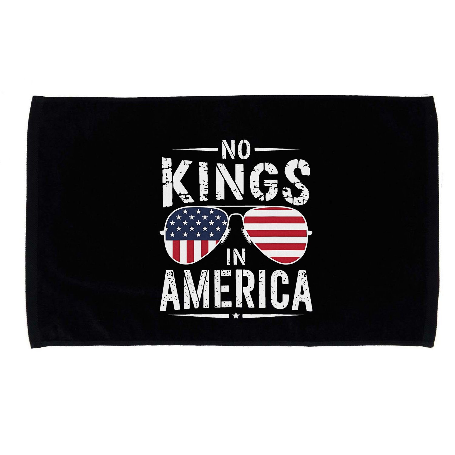 No Kings In America Sunglasses Us Flag Funny Anti Trump Microfiber Hand Towel