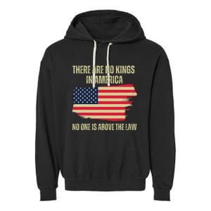 No Kings In America Trump 2024 Flag Design Garment-Dyed Fleece Hoodie