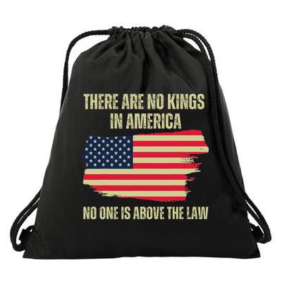 No Kings In America Trump 2024 Flag Design Drawstring Bag