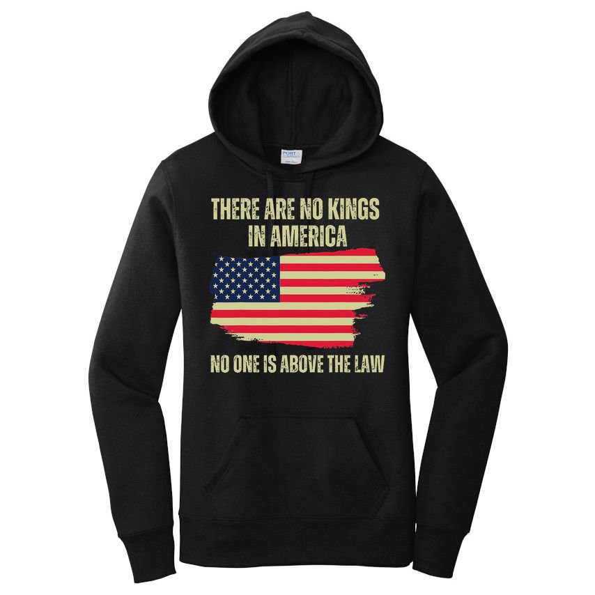 No Kings In America Trump 2024 Flag Design Women's Pullover Hoodie