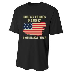 No Kings In America Trump 2024 Flag Design Performance Sprint T-Shirt